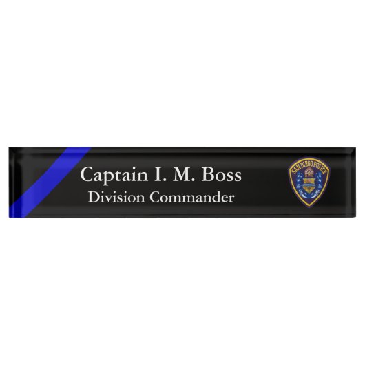 Thin Blue Line - Agency Patch Desk Name Bord Naambordje (Voorkant)