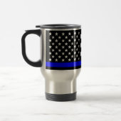Thin Blue Line American Flag Black en White Reisbeker (Links)