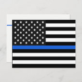 Thin Blue Line American Flag Briefkaart (Voorkant / Achterkant)