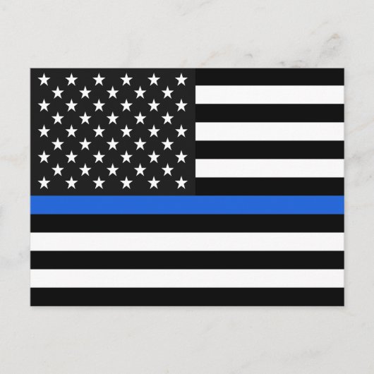Thin Blue Line American Flag Briefkaart (Voorkant)