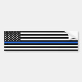 Thin Blue Line American Flag Bumpersticker (Voorkant)