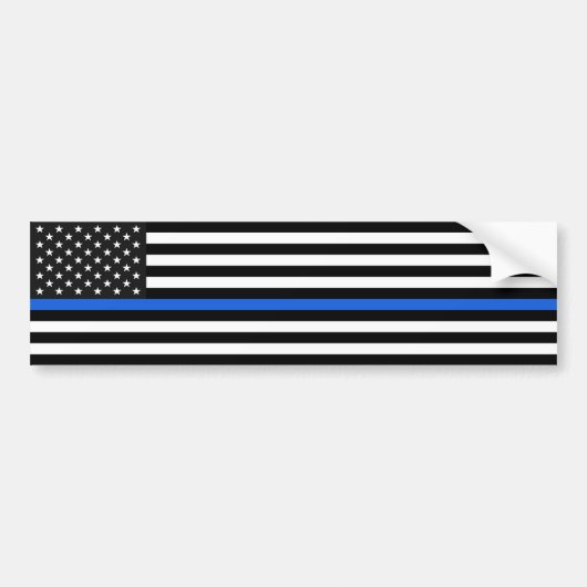 Thin Blue Line American Flag Bumpersticker (Voorkant)
