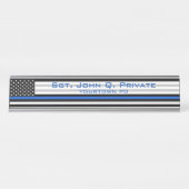 Thin Blue Line American Flag Bureau Naambordje (Voorkant)