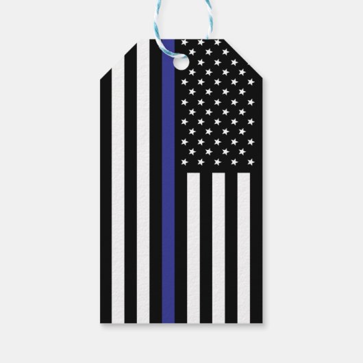 Thin Blue Line - American Flag Cadeaulabel (Achterkant)