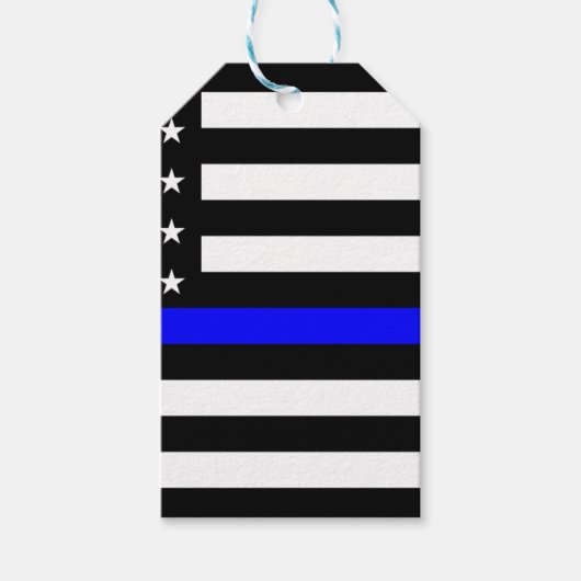 Thin Blue Line American Flag Cadeaulabel (Voorkant)