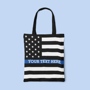Thin Blue Line - American Flag Canvas tas