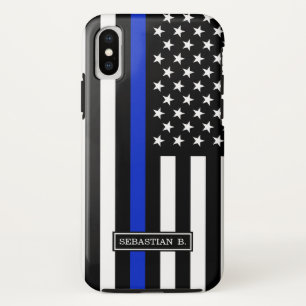 Thin Blue Line American Flag iPhone XS Hoesje