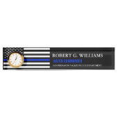 Thin Blue Line American Flag Custom Desk Naambordje (Voorkant)