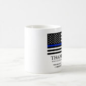 Thin Blue Line American Flag Custom Text Hartelijk Koffiemok (Center)