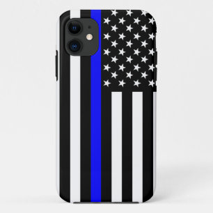 Thin Blue Line American Flag Decor iPhone 11 Hoesje