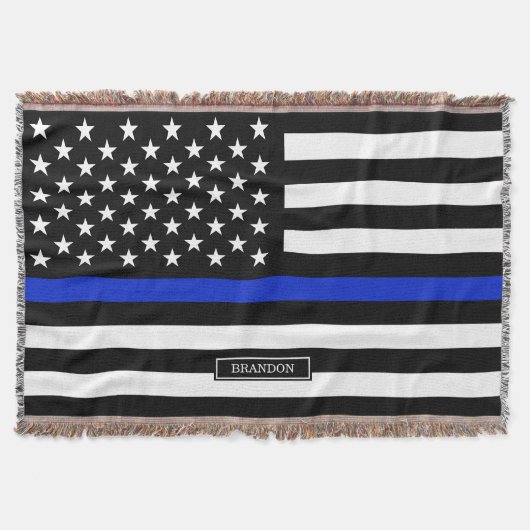 Thin Blue Line American Flag Deken (Voorkant)