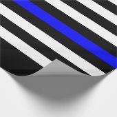 Thin Blue Line American Flag Graphic Decor Cadeaupapier (Hoek)