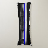 Thin Blue Line American Flag Graphic Decor Lichaamskussen (Voorkant Verticaal)