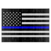 Thin Blue Line American Flag Graphic Decor Snijplank (Voorkant)