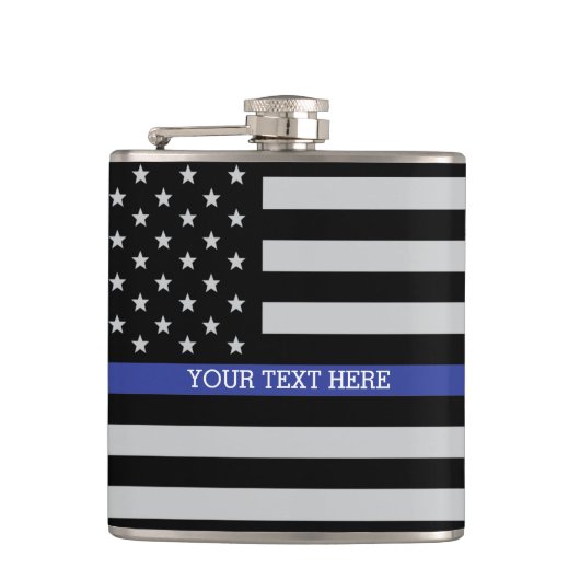 Thin Blue Line - American Flag Heupfles (Voorkant)