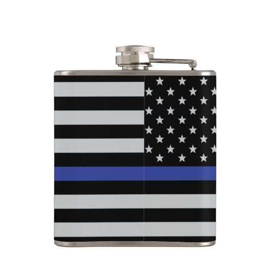 Thin Blue Line - American Flag Heupfles (Achterkant)