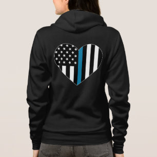 Thin Blue Line American Flag Hoodie
