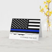 Thin Blue Line American Flag Kaart (Gele Bloem)