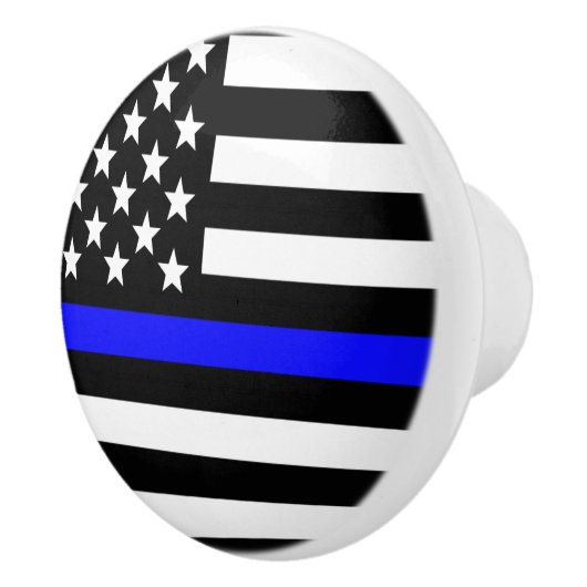 Thin Blue Line - American Flag Keramische Knop (Rechts)