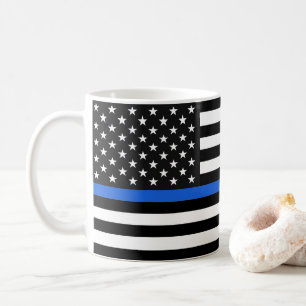 Thin Blue Line American Flag Koffiemok