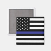 Thin Blue Line - American Flag Magneet (Voorkant / Achterkant)