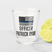 Thin Blue Line American Flag Monogram Name Shot Glas (Voorkant)
