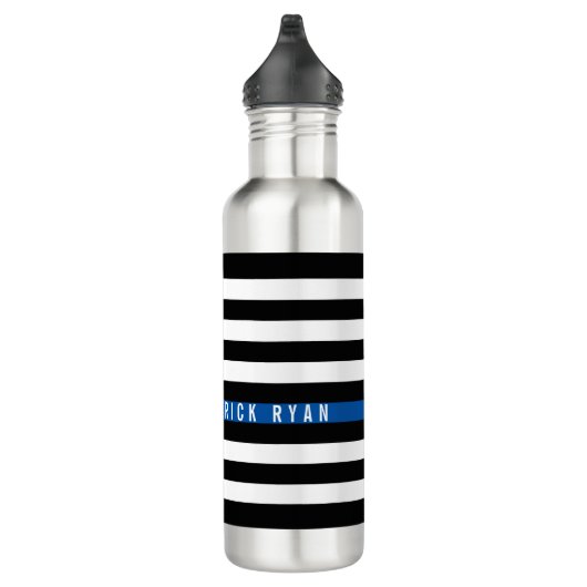 Thin Blue Line American Flag Monogram Waterfles (Rechts)