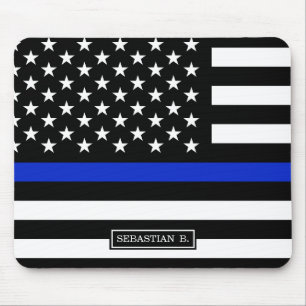 Thin Blue Line American Flag Muismat