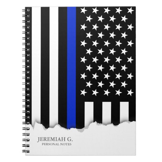Thin Blue Line American Flag Notitieboek (Voorkant)
