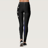 Thin Blue Line American Flag op afbeelding Leggings (Achterkant)