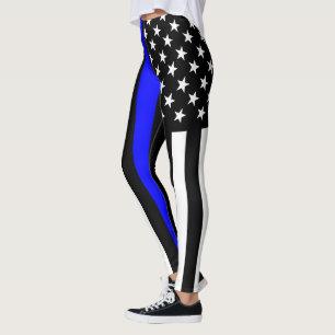 Thin Blue Line American Flag op afbeelding Leggings