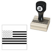 Thin Blue Line American Flag op een afbeelding Rubberstempel (Gestempeld)