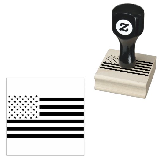 Thin Blue Line American Flag op een afbeelding Rubberstempel (Gestempeld)
