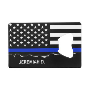 Thin Blue Line American Flag op maat Kredietkaart Flessenopener