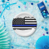 Thin Blue Line American Flag Papieren Bordje (Feest)