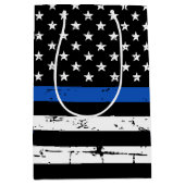 Thin Blue Line American Flag Police Officer Medium Cadeauzakje (Voorkant)