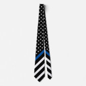 Thin Blue Line American Flag Police Stropdas (Voorkant)