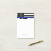 Thin Blue Line American Flag Post-it® Notes (Op bureau)
