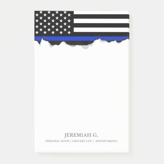Thin Blue Line American Flag Post-it® Notes (Voorkant)