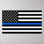 Thin Blue Line American Flag Poster (Voorkant)