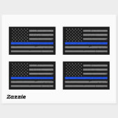 Thin Blue Line American Flag Rechthoekige Sticker (Vel)