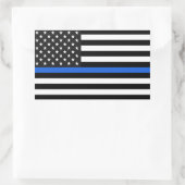 Thin Blue Line American Flag Rechthoekige Sticker (Tas)