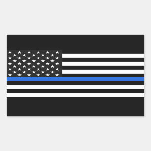 Thin Blue Line American Flag Rechthoekige Sticker
