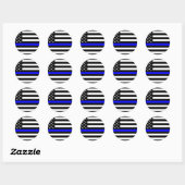 Thin Blue Line American Flag Ronde Sticker (Vel)