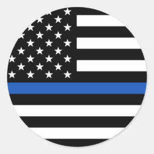 Thin Blue Line American Flag Ronde Sticker