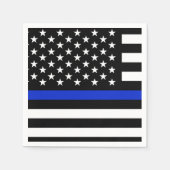Thin Blue Line American Flag Servetten (Voorkant)