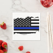 Thin Blue Line American Flag Servetten (Insitu)