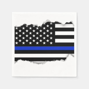 Thin Blue Line American Flag Servetten