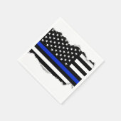 Thin Blue Line American Flag Servetten (Hoek)