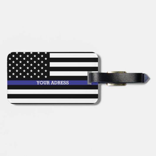 Thin Blue Line - American Flag Specialized Custom Bagagelabel (Achterkant horizontaal)